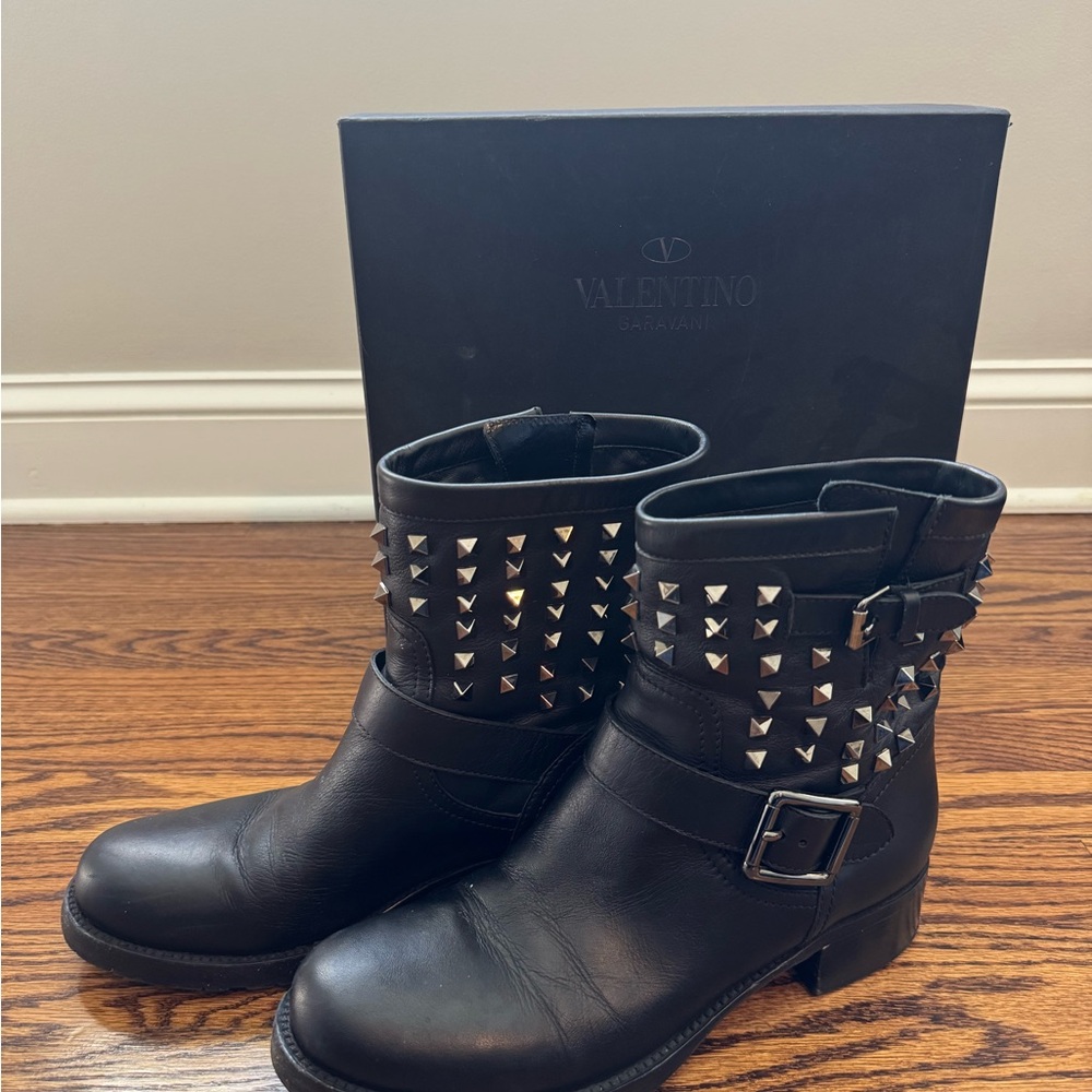 Valentino rock stud moto boot